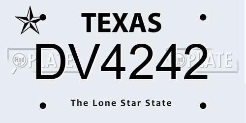 DV4242 Texas License Plate