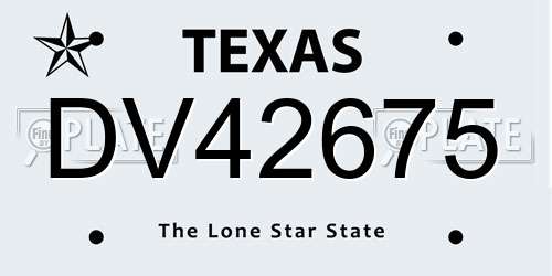 DV42675 Texas License Plate
