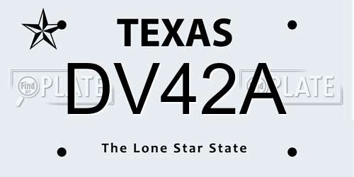 DV42A Texas License Plate
