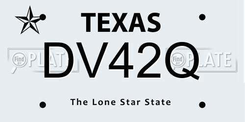 DV42Q Texas License Plate