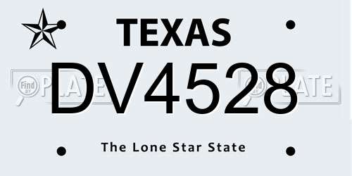 DV4528 Texas License Plate