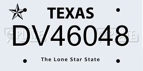 DV46048 Texas License Plate