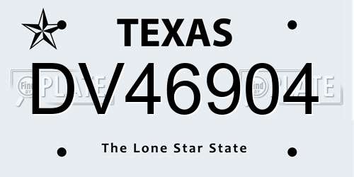 DV46904 Texas License Plate