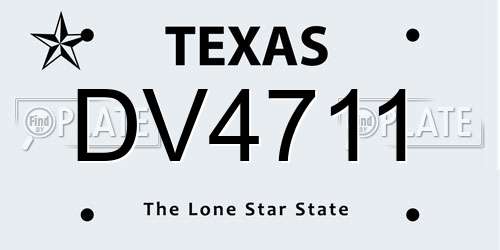 DV4711 Texas License Plate