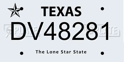 DV48281 Texas License Plate
