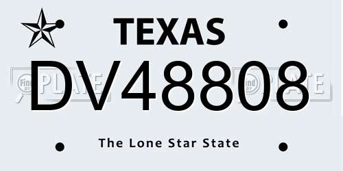 DV48808 Texas License Plate