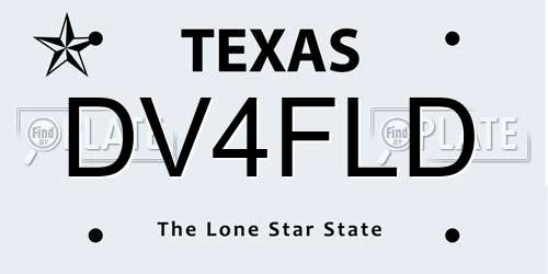 DV4FLD Texas License Plate