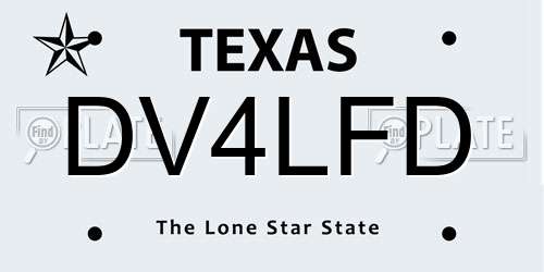 DV4LFD Texas License Plate