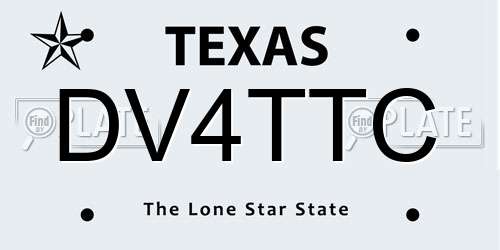 DV4TTC Texas License Plate