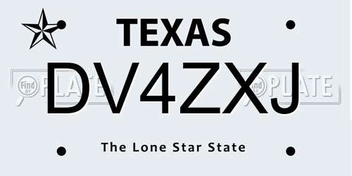 DV4ZXJ Texas License Plate