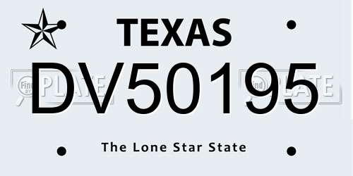 DV50195 Texas License Plate