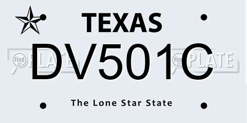 DV501C Texas License Plate