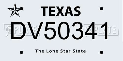 DV50341 Texas License Plate