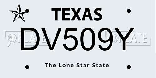 DV509Y Texas License Plate