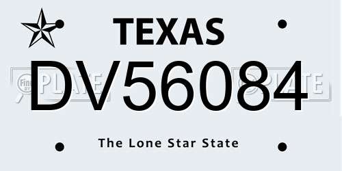 DV56084 Texas License Plate