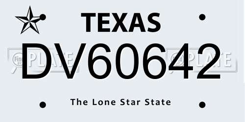 DV60642 Texas License Plate
