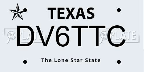 DV6TTC Texas License Plate