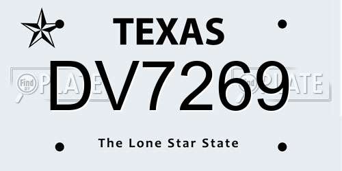 DV7269 Texas License Plate