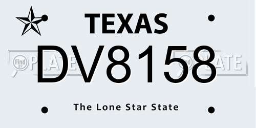 DV8158 Texas License Plate