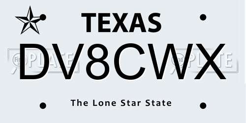 DV8CWX Texas License Plate