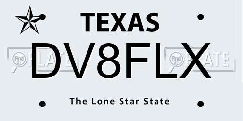 DV8FLX Texas License Plate