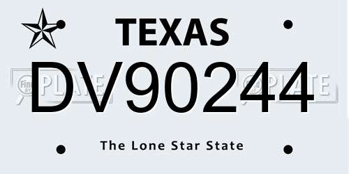 DV90244 Texas License Plate