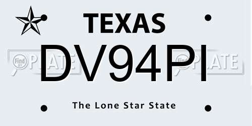 DV94PI Texas License Plate