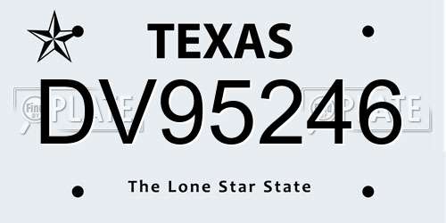 DV95246 Texas License Plate