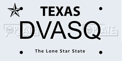 DVASQ Texas License Plate