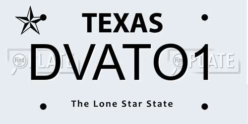 DVATO1 Texas License Plate