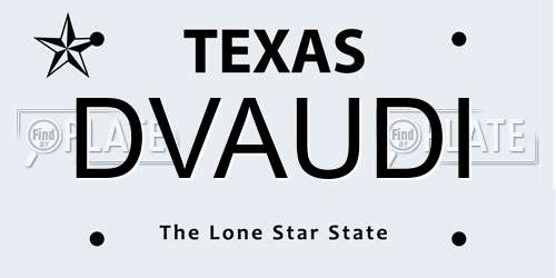 DVAUDI Texas License Plate