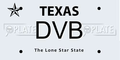 DVB Texas License Plate
