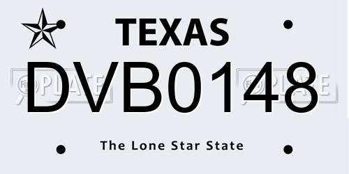 DVB0148 Texas License Plate