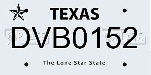 DVB0152 Texas License Plate