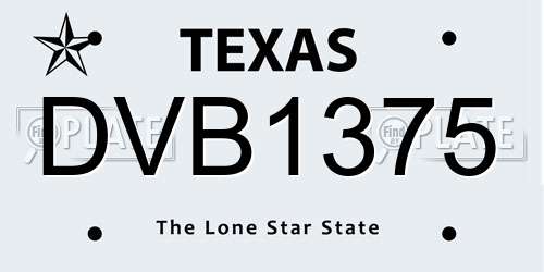 DVB1375 Texas License Plate