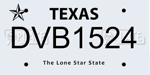 DVB1524 Texas License Plate