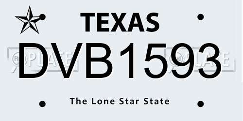 DVB1593 Texas License Plate
