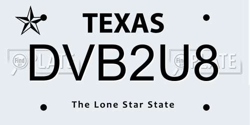 DVB2U8 Texas License Plate