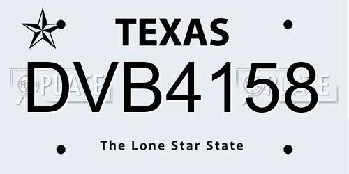 DVB4158 Texas License Plate