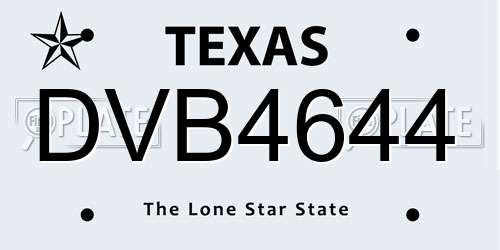 DVB4644 Texas License Plate