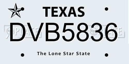 DVB5836 Texas License Plate