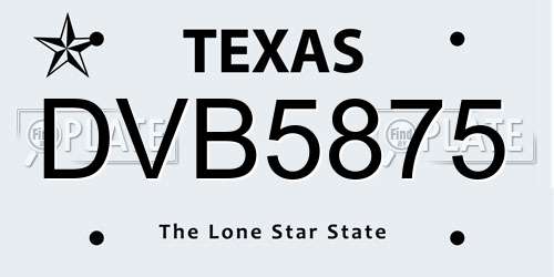 DVB5875 Texas License Plate