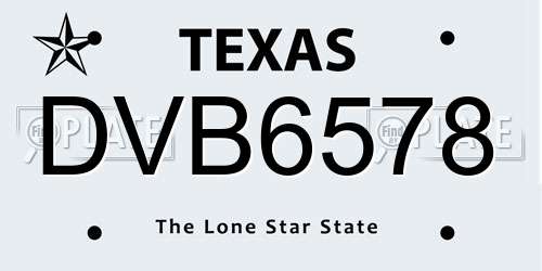 DVB6578 Texas License Plate