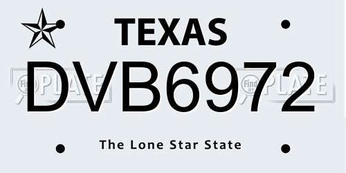 DVB6972 Texas License Plate