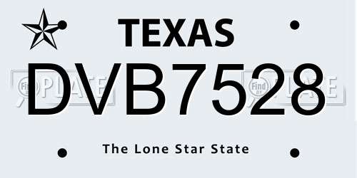 DVB7528 Texas License Plate