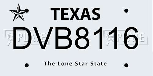 DVB8116 Texas License Plate