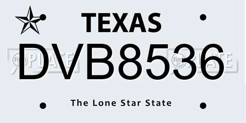 DVB8536 Texas License Plate