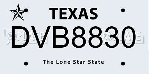 DVB8830 Texas License Plate