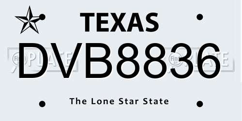 DVB8836 Texas License Plate