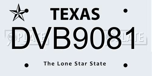 DVB9081 Texas License Plate